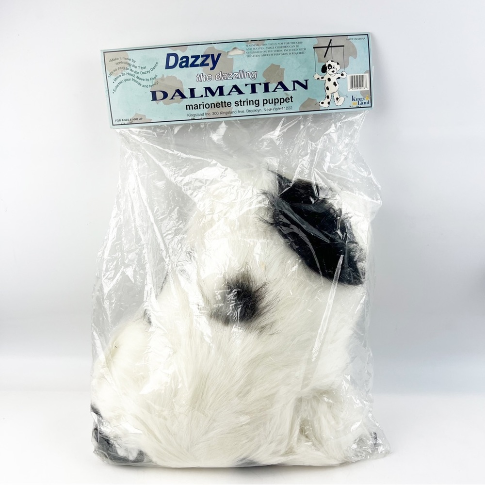 NEW Vintage Kingsland Dazzy the Dalmatian Dog Marionette Puppet 90s Black White
